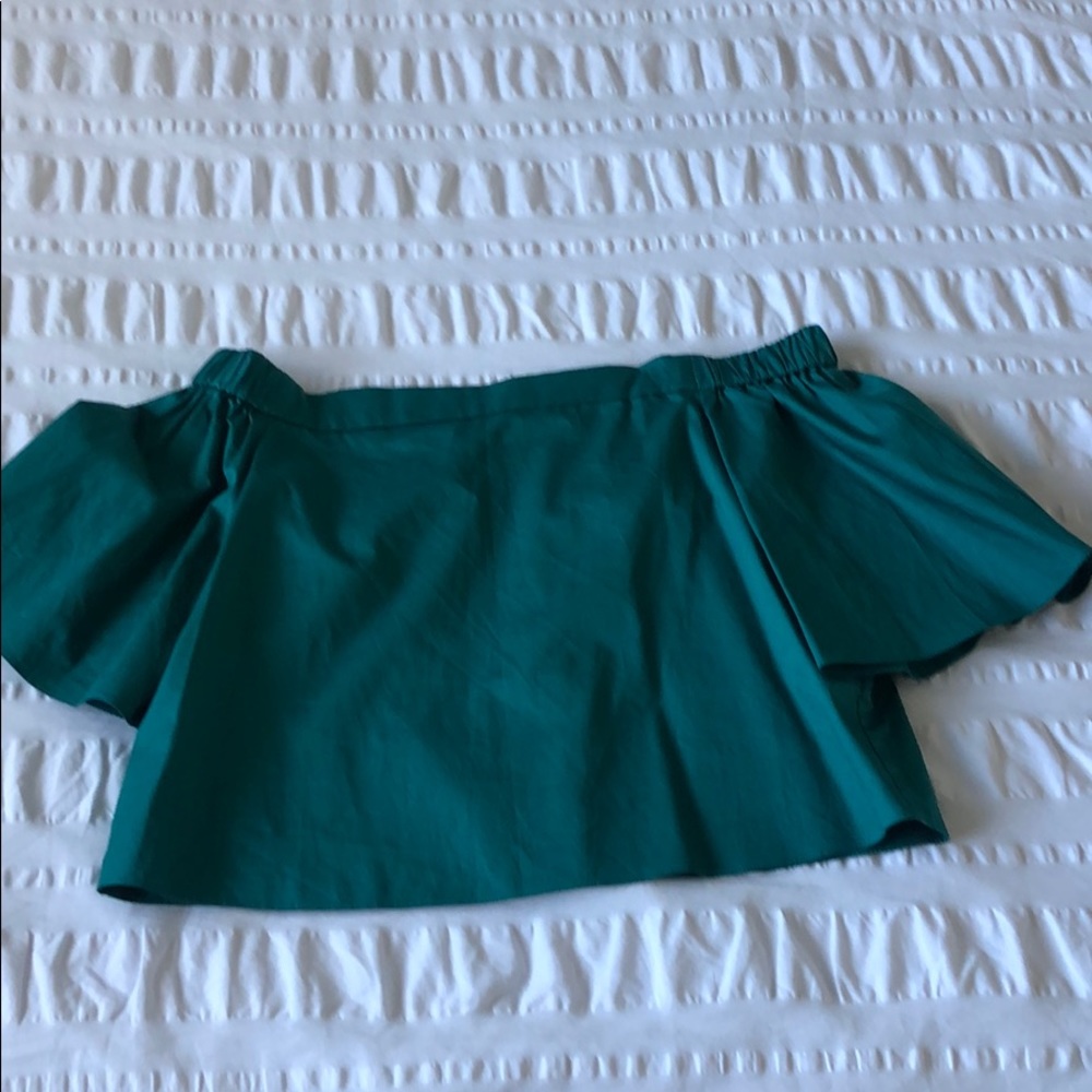 Tibi over the shoulder crop top